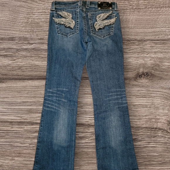 WOMEN'S MISS ME JEANS JP5163B WINGS BLING SIZE 29 - Picture 9 of 11